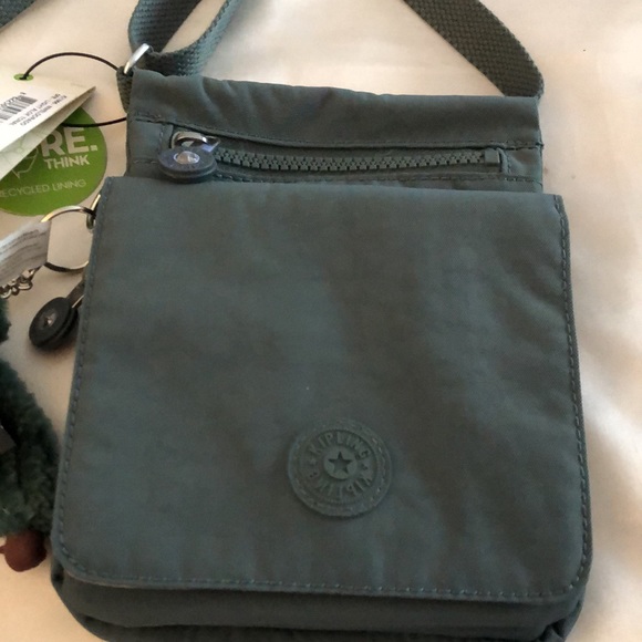 Kipling NWELDORADO Light Aloe Tonal Nylon Crossbody With Monkey Key Chain NWT - Picture 6 of 15